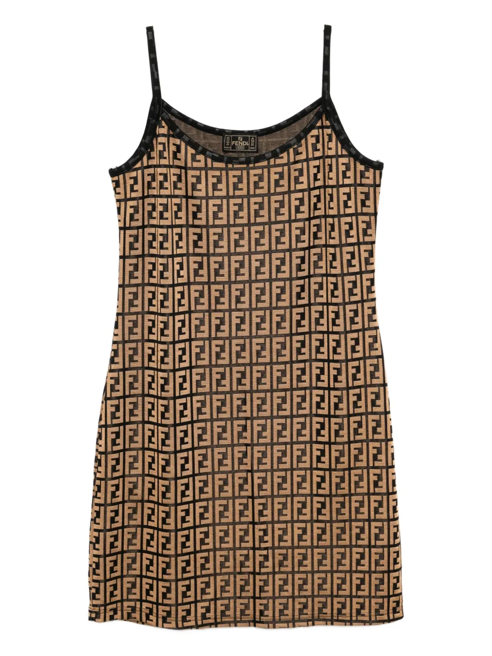 Pre-owned Fendi 1990-2000s Camisole Dress In Brown