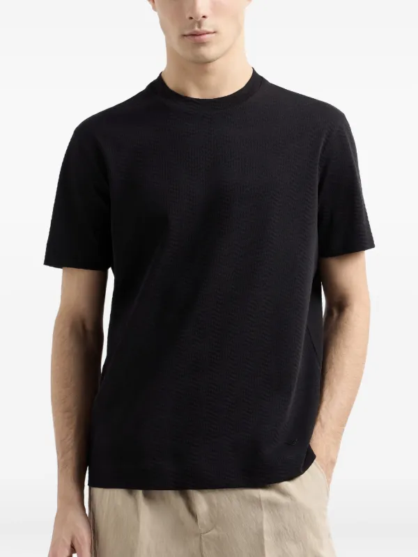 emporio armani コットンデザインTシャツ Emporio Armani コットン Tシャツ | ブラック | FARFETCH JP