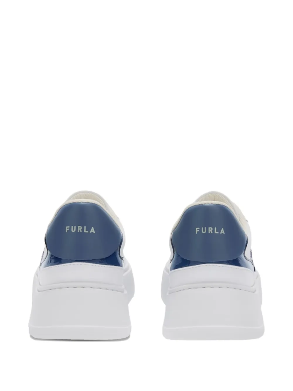 Furla glitter-logo platform sneakers - Wit