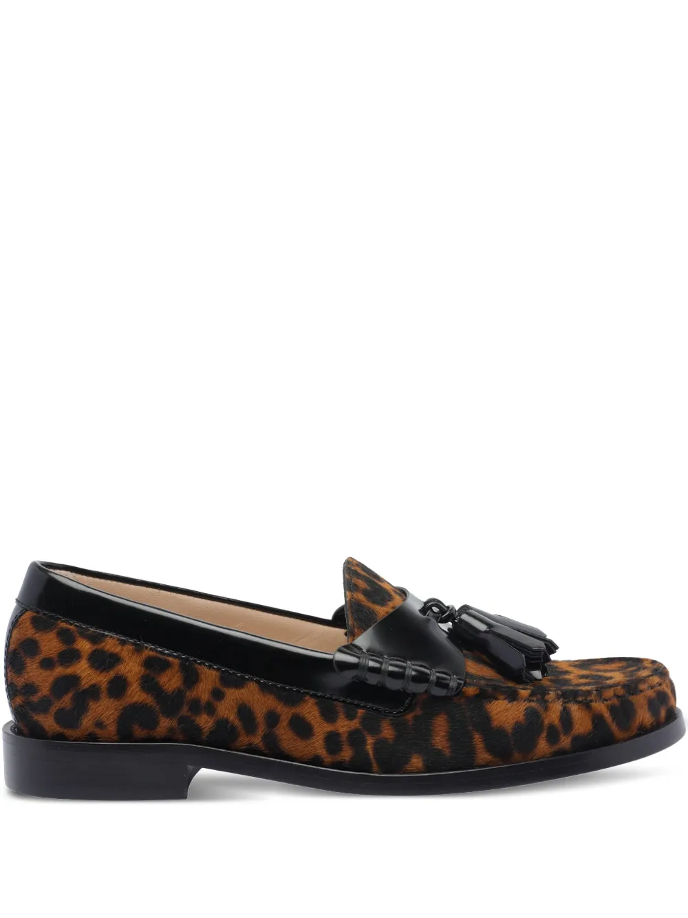Stuart Weitzman tassel-embellished leopard-print loafers | Brown | Image 1