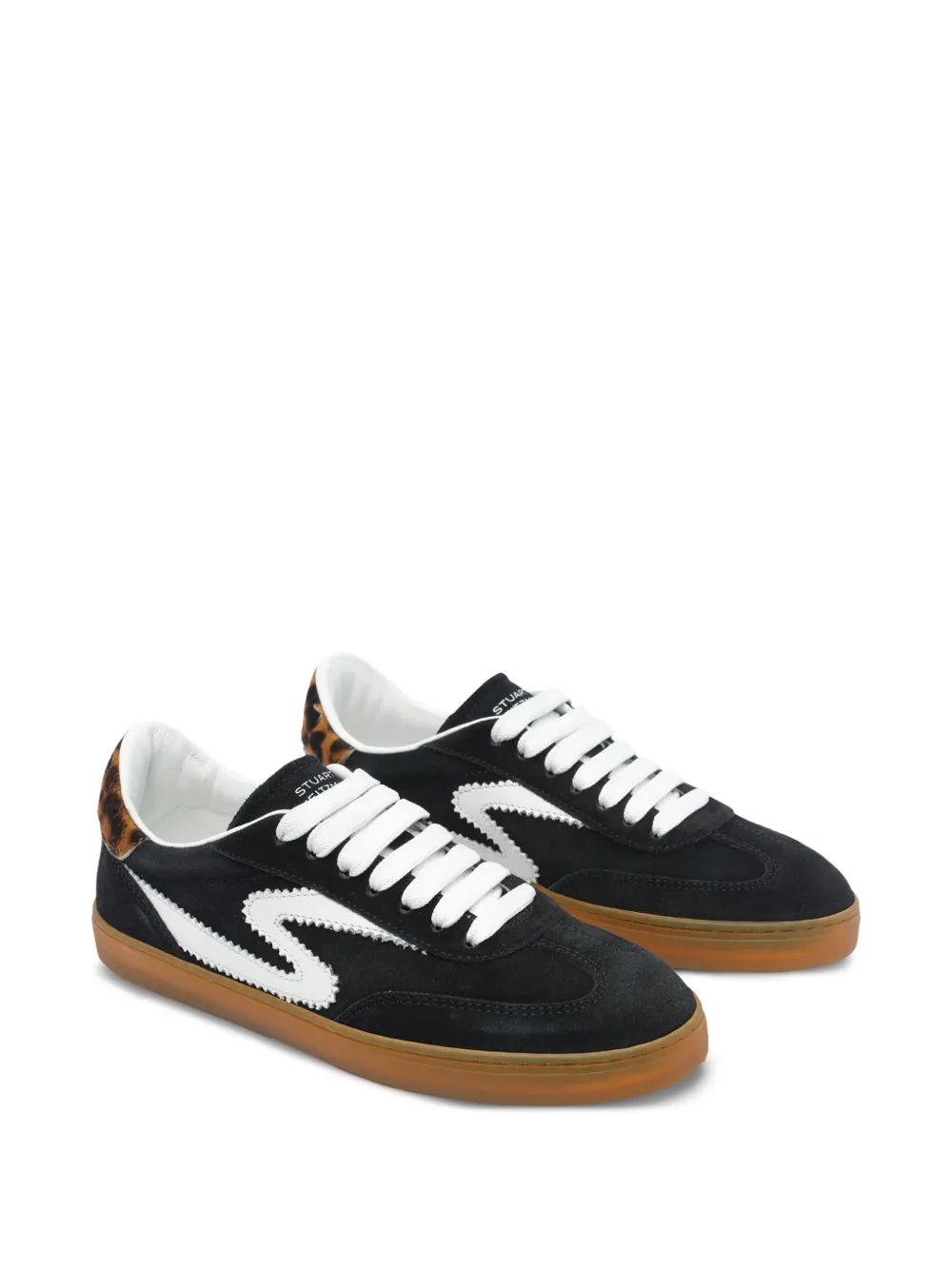 Stuart Weitzman Runaround suede leather leopard-print detail sneakers | Low-Tops | Image 2