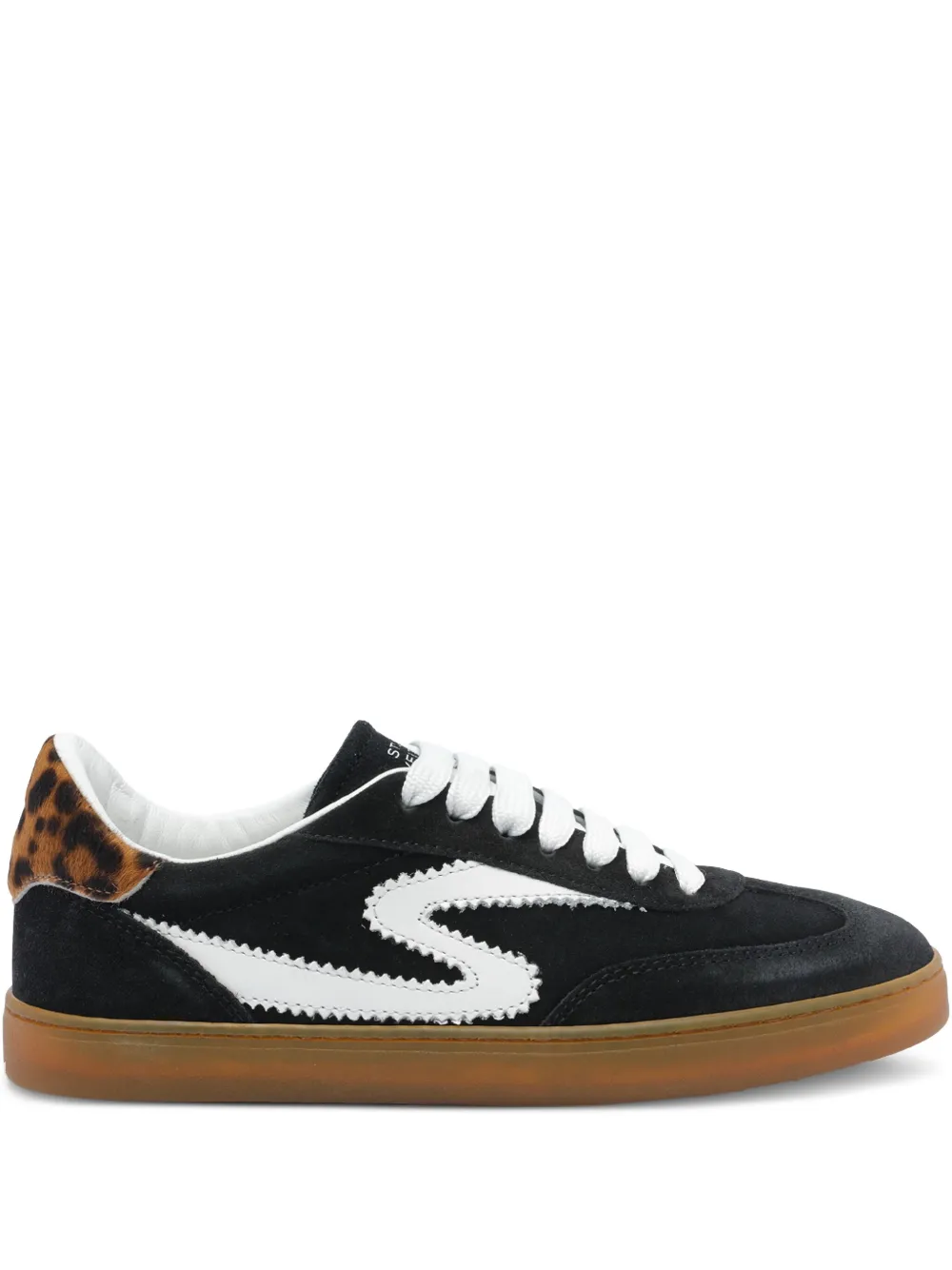 Stuart Weitzman Runaround suede leather leopard-print detail sneakers | Black | Image 1
