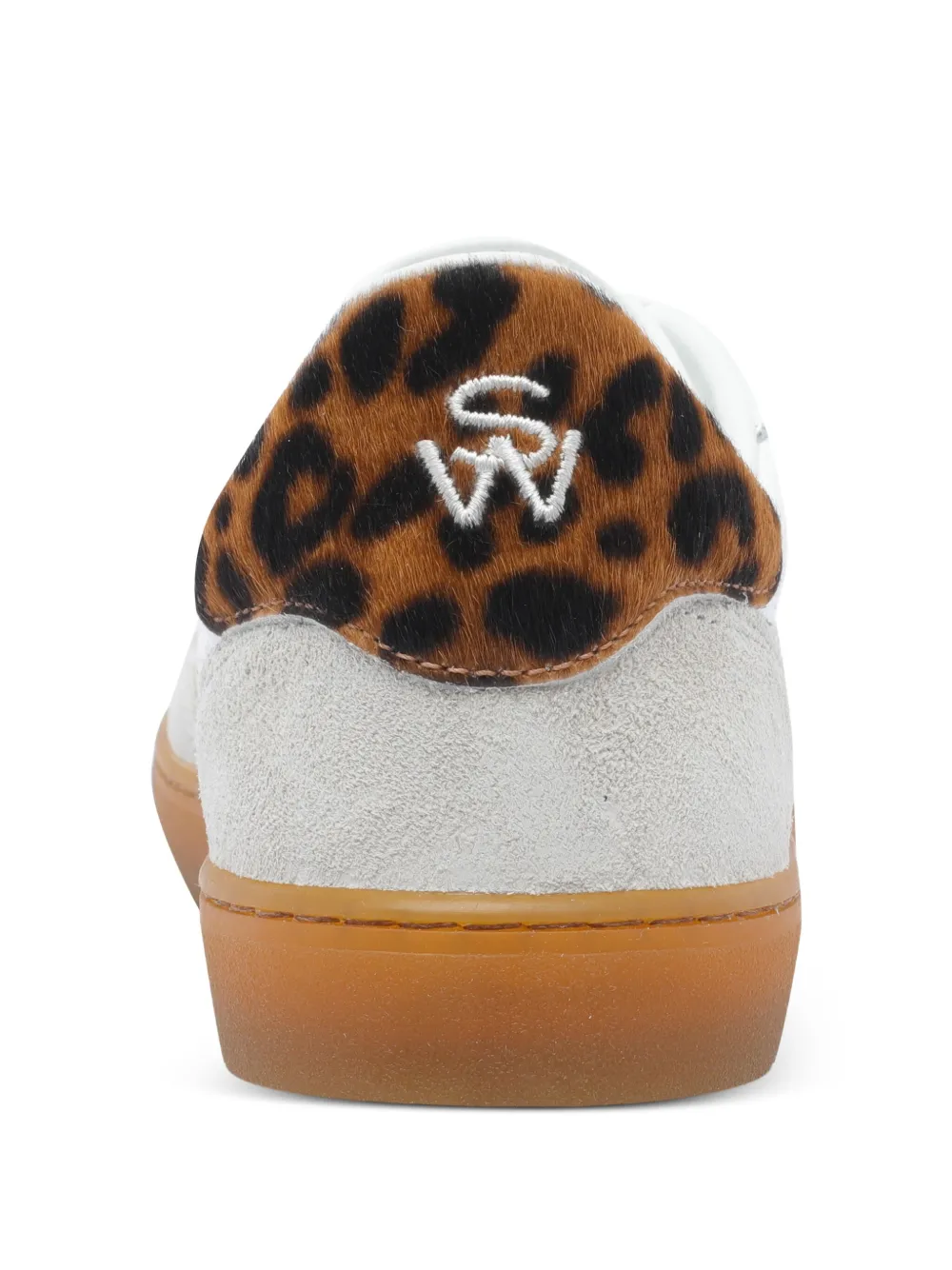 Stuart Weitzman leopard-print leather sneakers White
