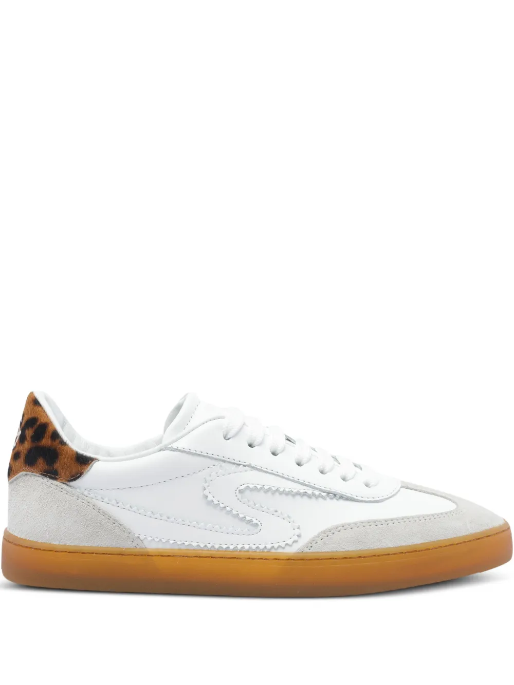 Stuart Weitzman leopard-print leather sneakers | White | Image 1