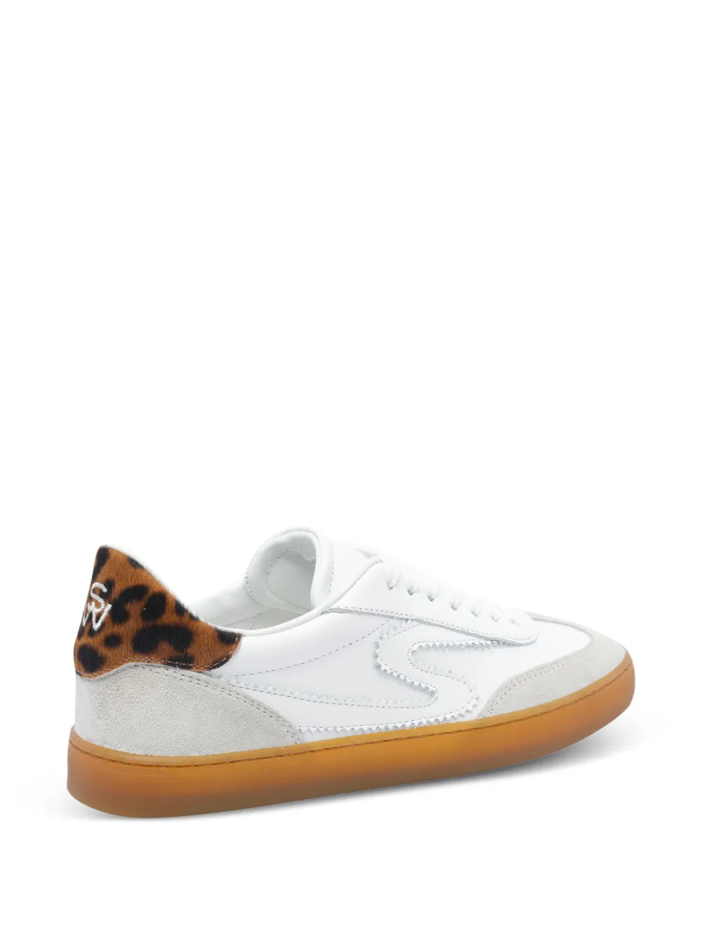 Stuart Weitzman leopard-print leather sneakers White
