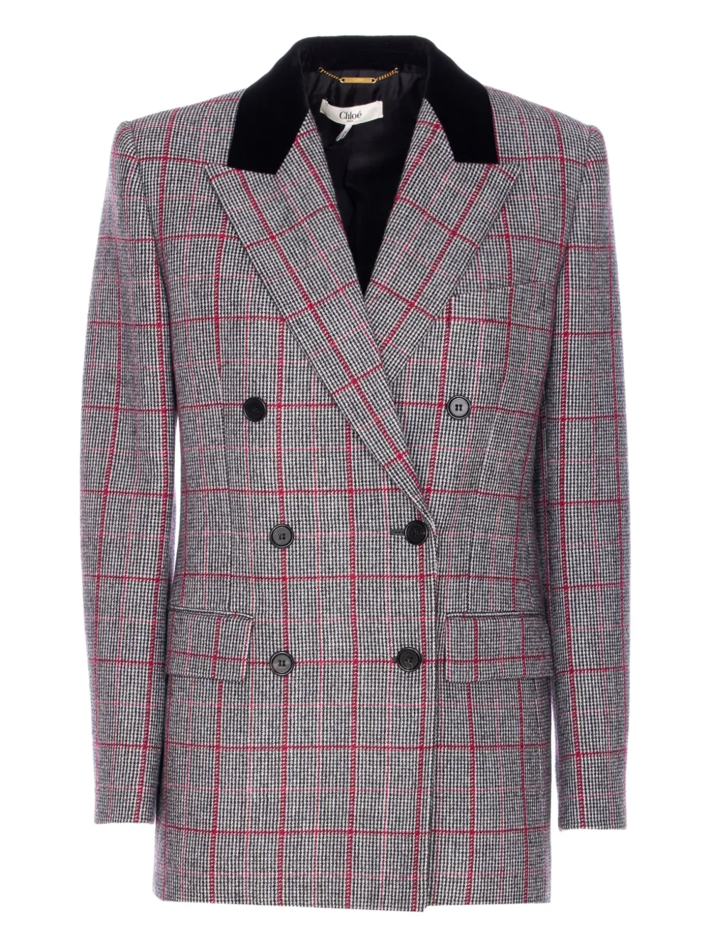 Chloé tartan double breasted coat | Grey | Image 1