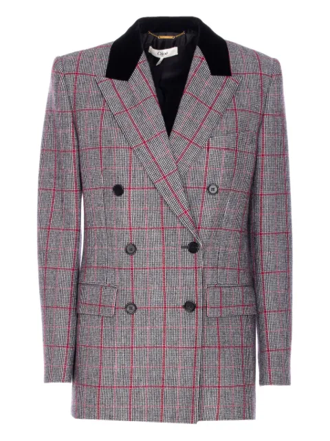 Chloé tartan double breasted coat