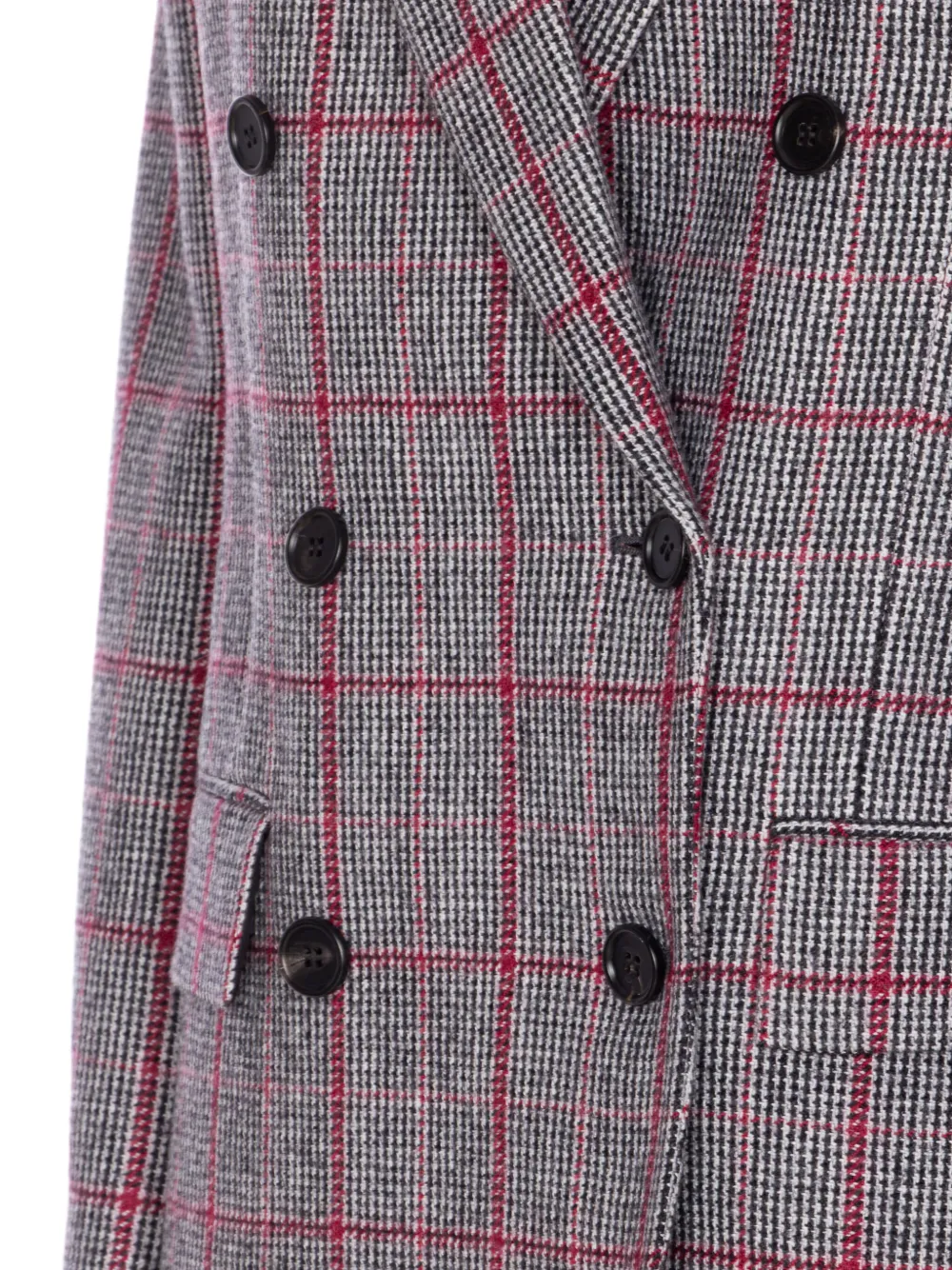 Chloé Jas met dubbele rij knopen en tartan ruit Grijs