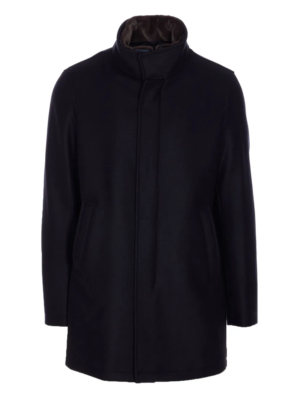 Herno shearling-collar zip-up coat | Blue | Image 1