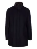 Herno shearling-collar zip-up coat - Blue