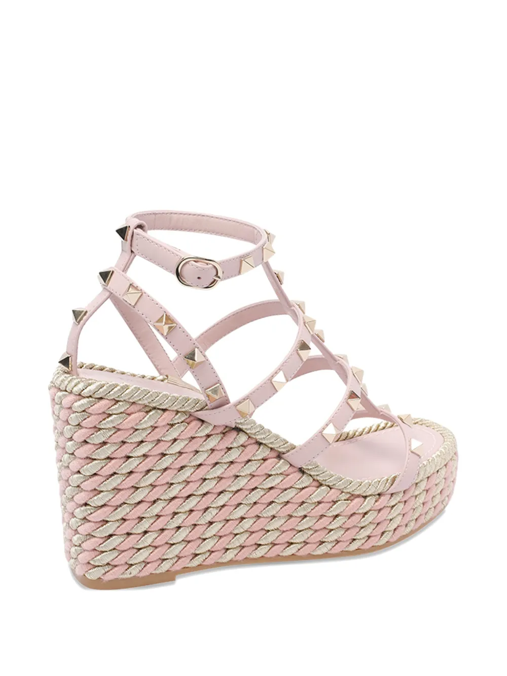 Valentino Garavani 95mm Rockstud wedge sandals Pink