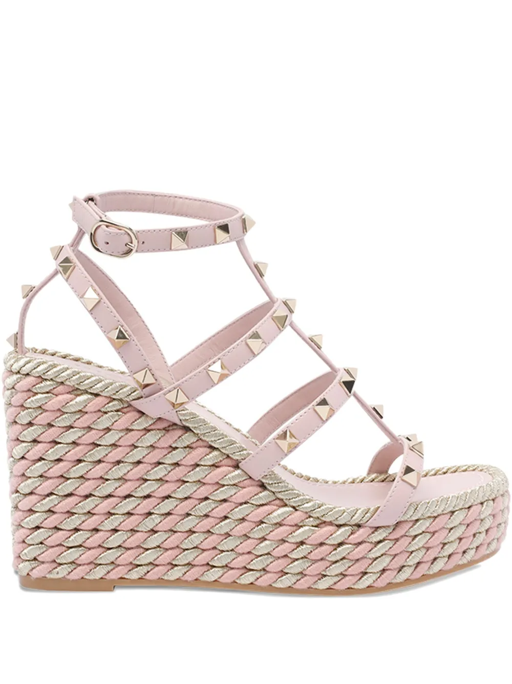 Valentino Garavani 95mm Rockstud wedge sandals Pink