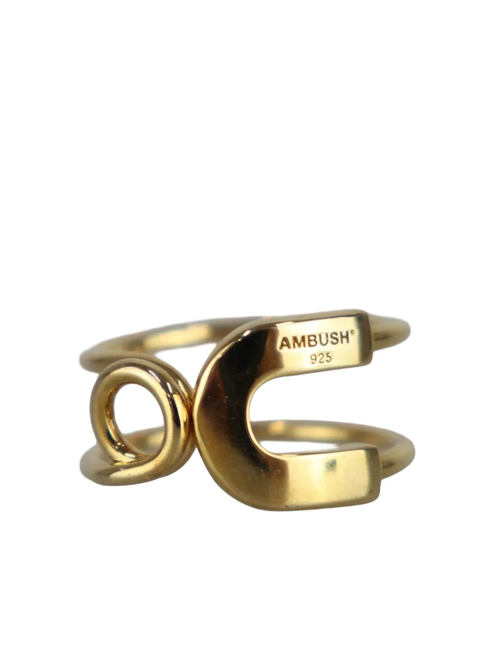 AMBUSH Safety Pin double-band ring | Gold | Image 1