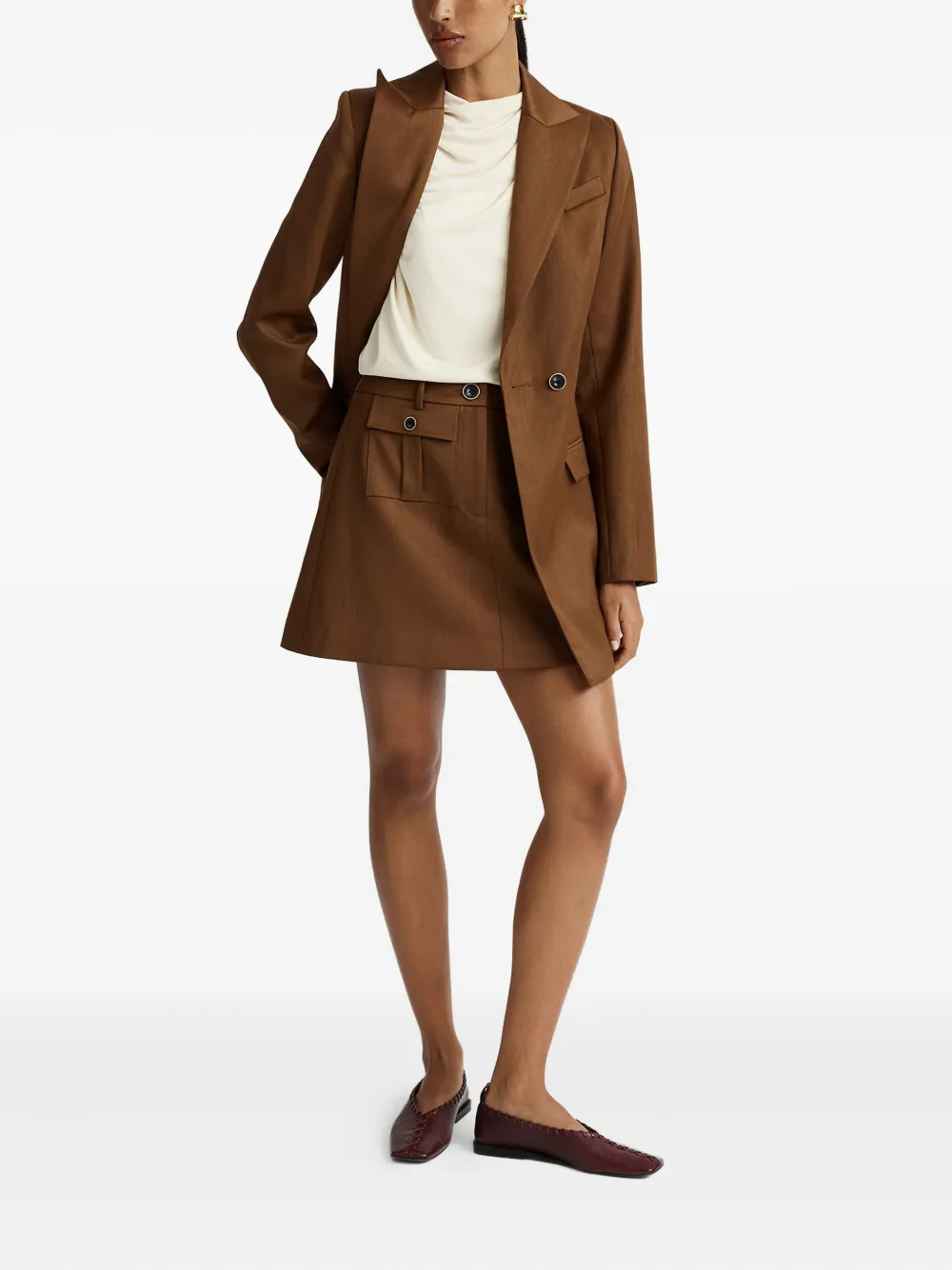 Anna Quan Rok met zakdetail Bruin
