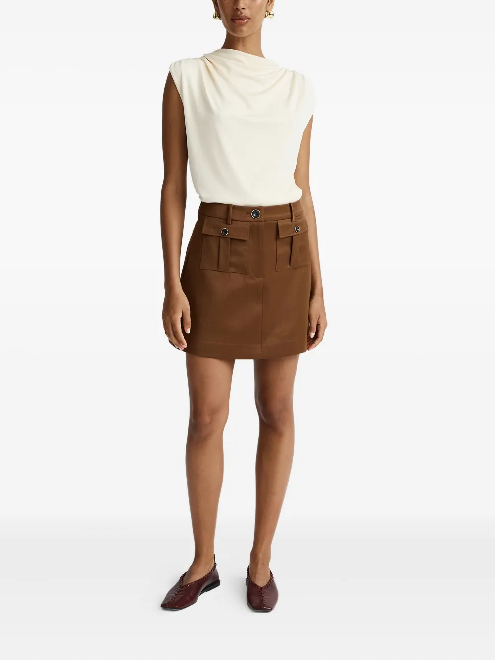 Anna Quan Rok met zakdetail Bruin