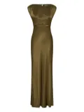 Anna Quan Ophelia cap-sleeve bias-cut maxi dress - Green