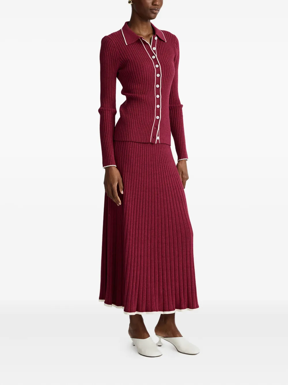 Anna Quan Ashlen Ribbed Cardigan In Multi