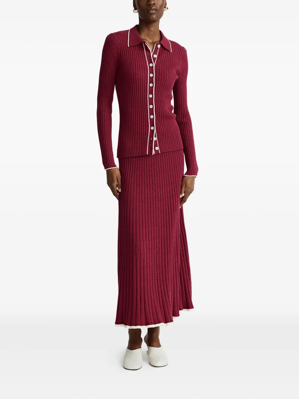 Anna Quan Ashlen Ribbed Cardigan In Multi