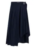 Anna Quan chalk stripe pleated wrap midi skirt - Blue