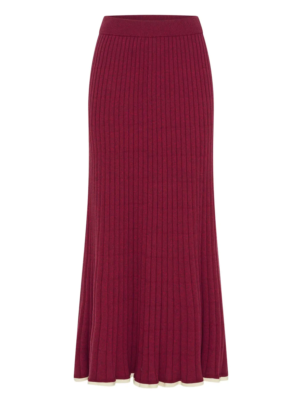 Anna Quan Felicia Ribbed Midi Skirt In Red
