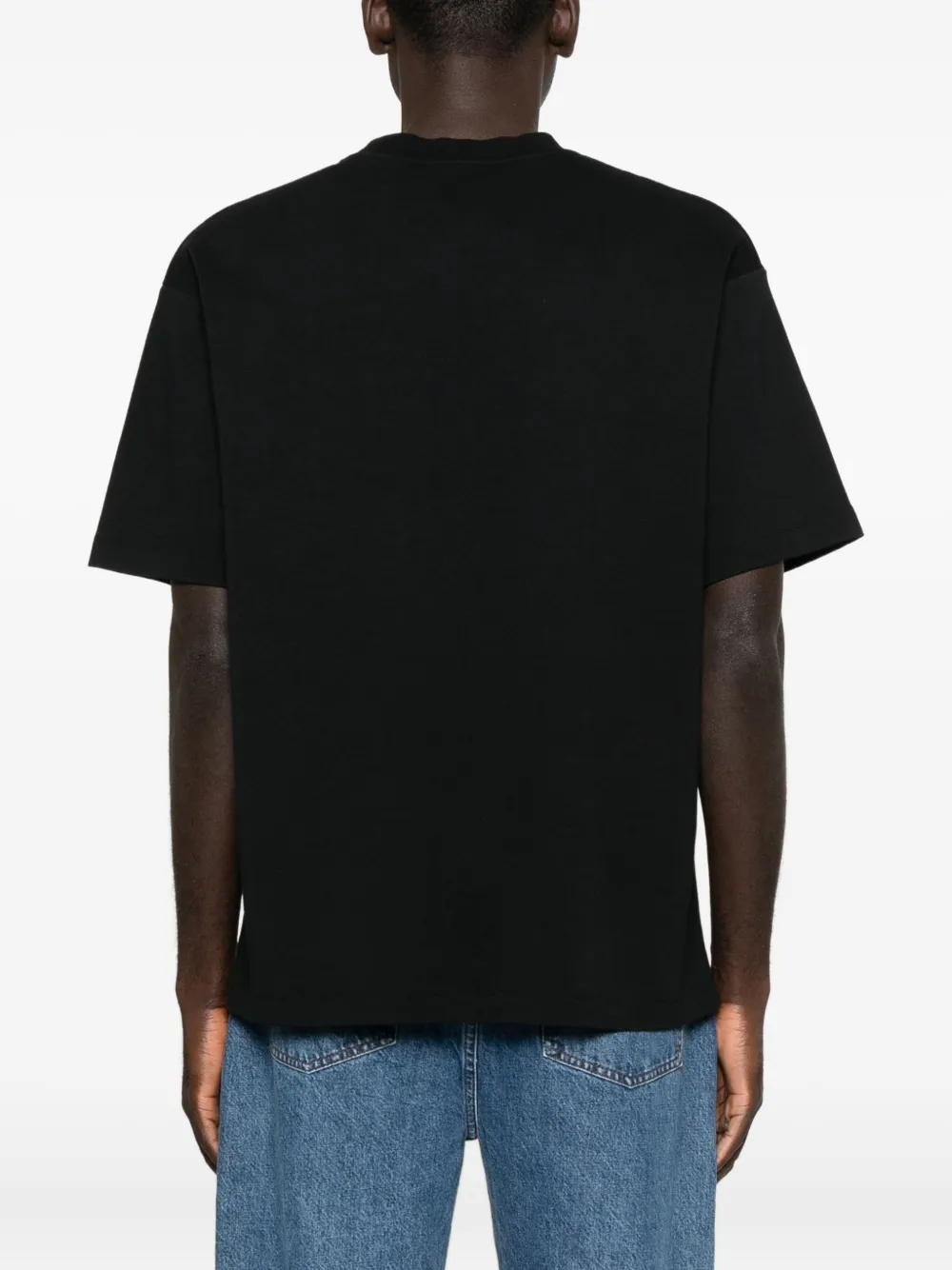 Drôle De Monsieur Room Servise-print Cotton T-shirt In Black