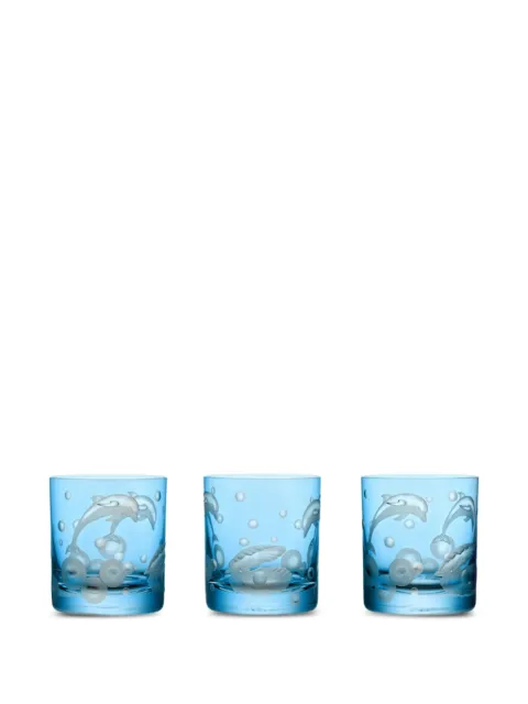 Artel Flights of Fantasy Dolphins in Sky with Pearls-motif glasses 