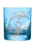 Artel Flights of Fantasy Dolphins in Sky with Pearls-motif glass - Blue
