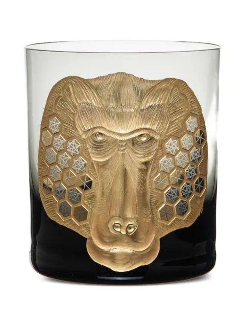 Artel African Safari baboon-head geometric glass