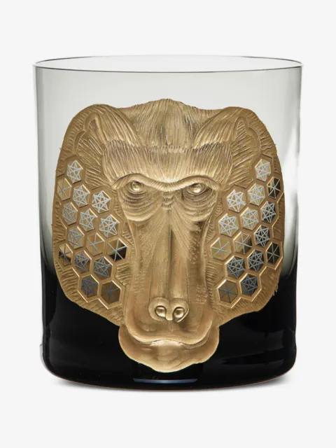 Artel African Safari baboon-head geometric glass