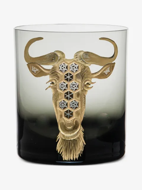 Artel African Safari wildebeest-head glass