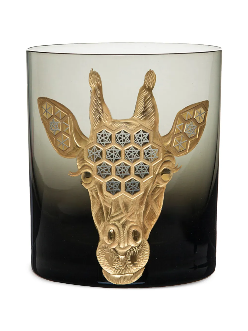 Artel African Safari giraffe-head geometric tumbler | Grey | Image 1