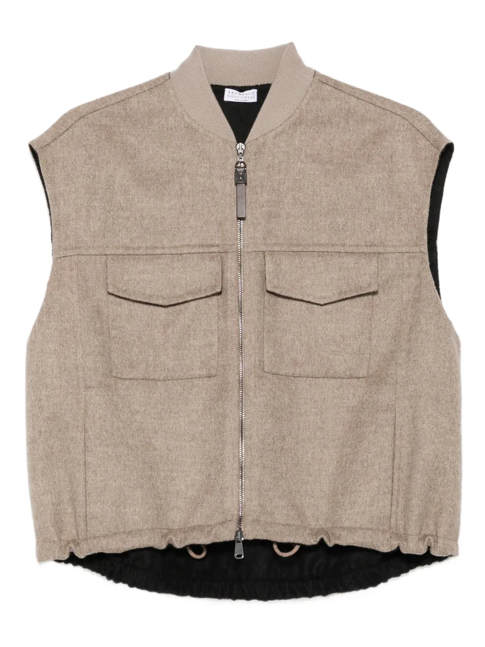 Brunello Cucinelli Spencer van scheerwol Bruin