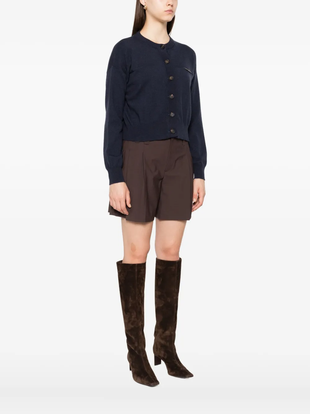 Brunello Cucinelli Vest met moniliketting Blauw