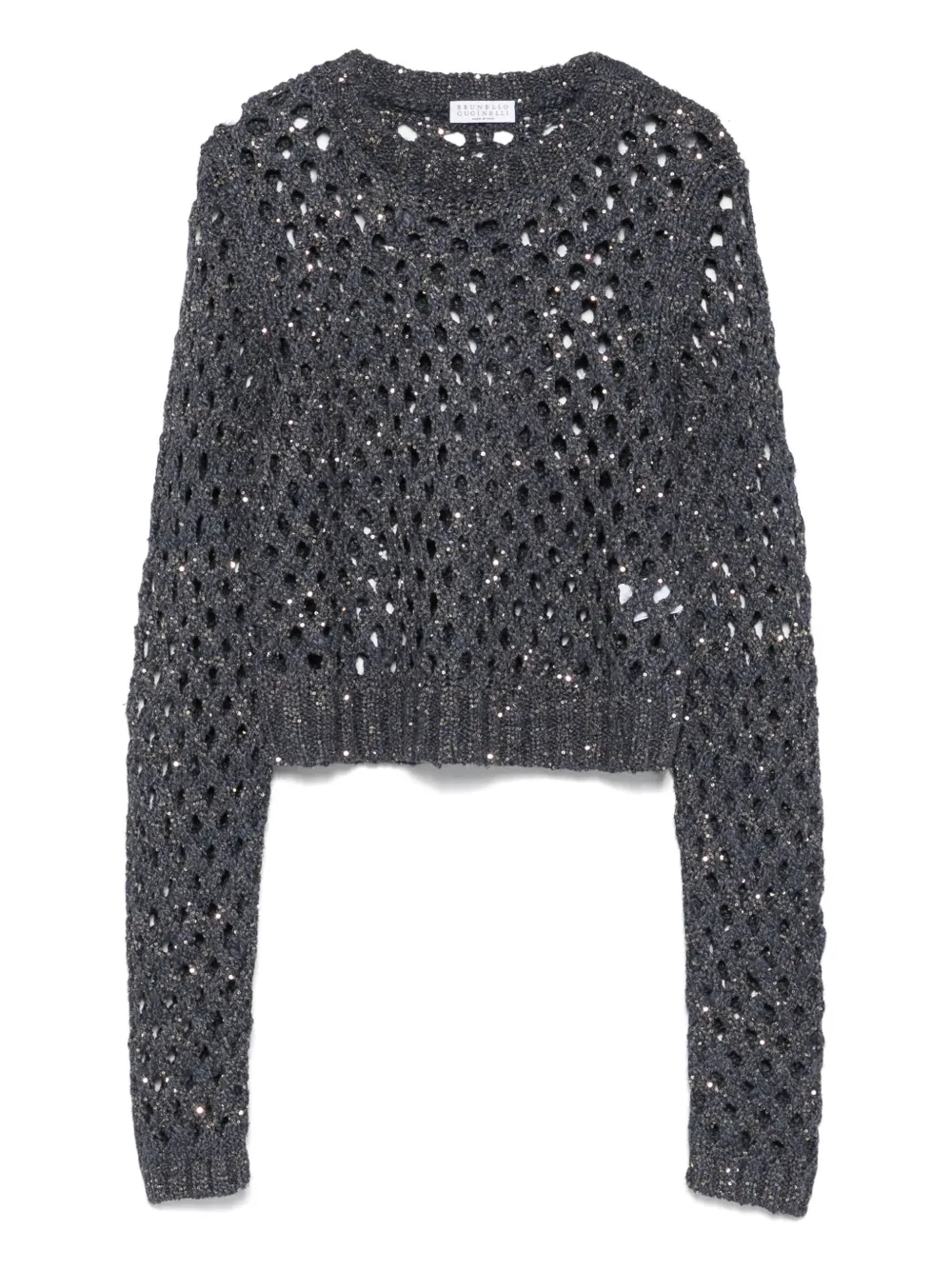 Brunello Cucinelli Opengebreide trui met pailletten Blauw