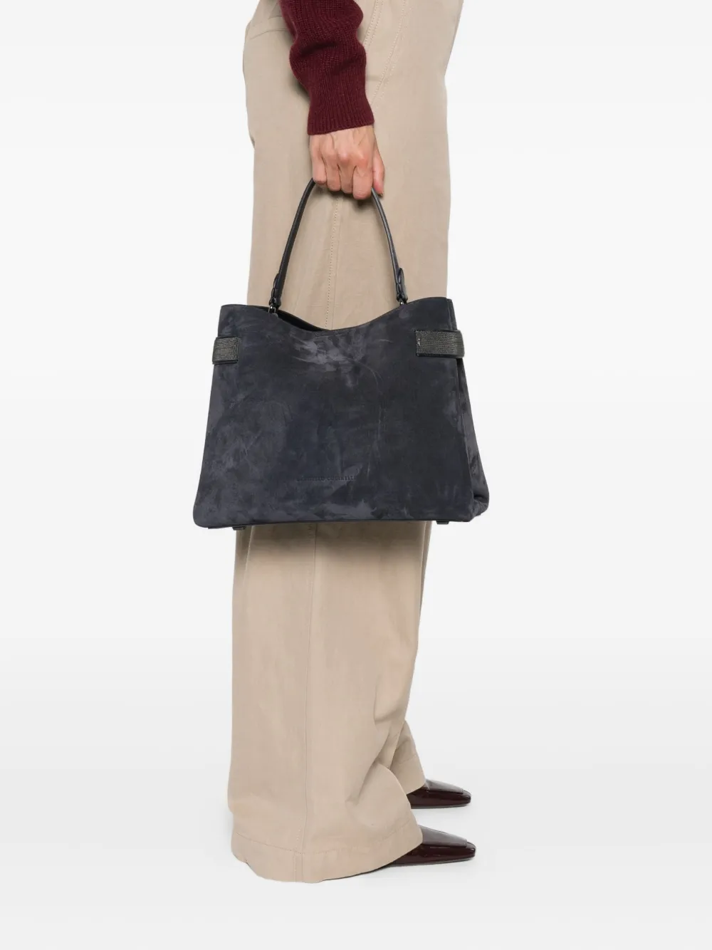 Brunello Cucinelli Suède shopper Blauw