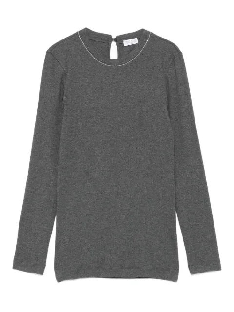 Brunello Cucinelli keyhole-detail long-sleeve top