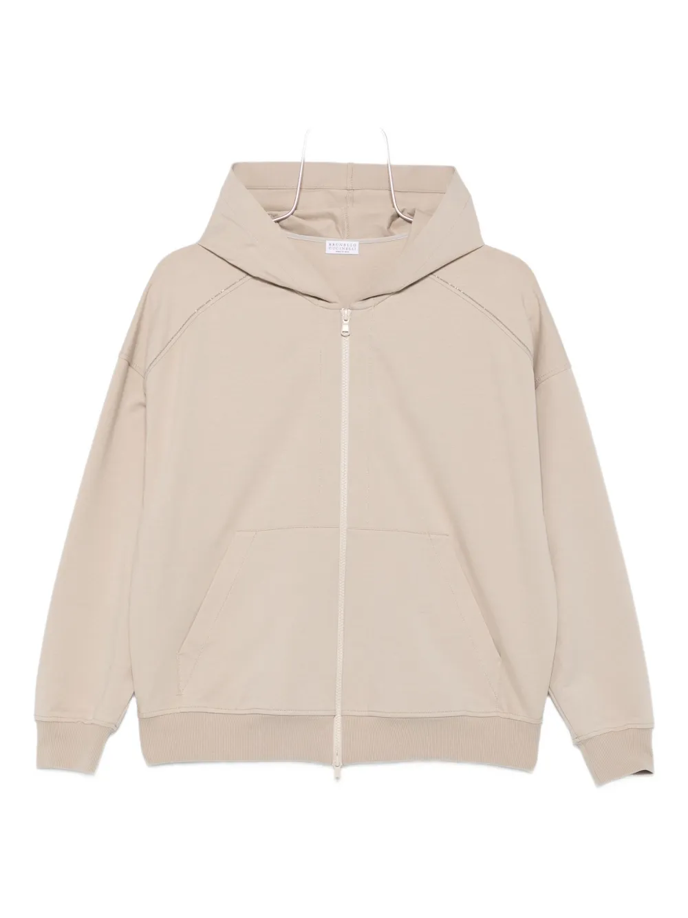 Brunello Cucinelli Monili hoodie met kettingdetail en rits Beige