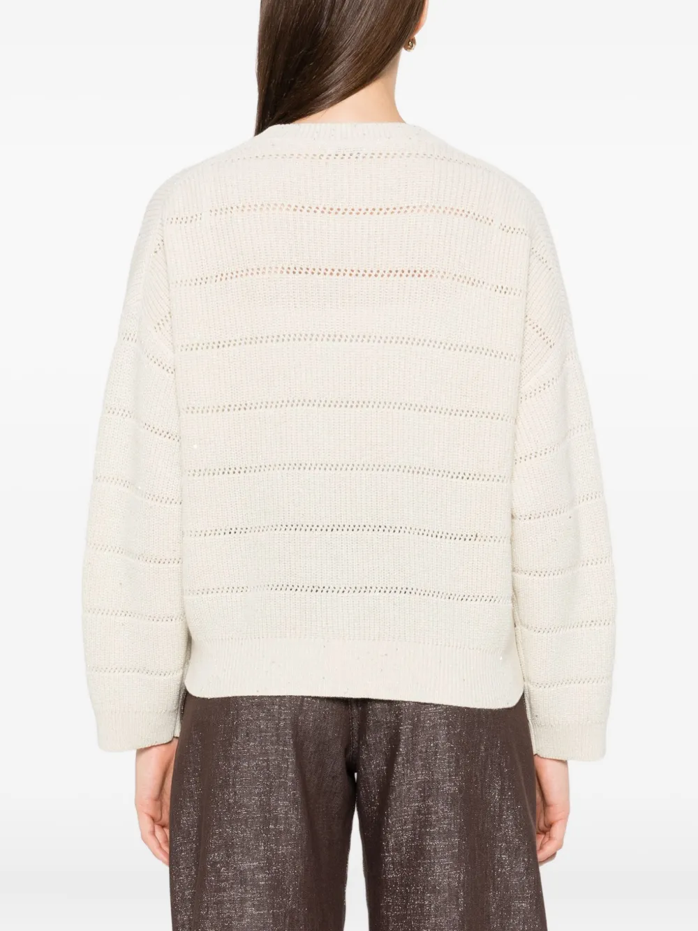 Brunello Cucinelli Opengebreide trui Beige