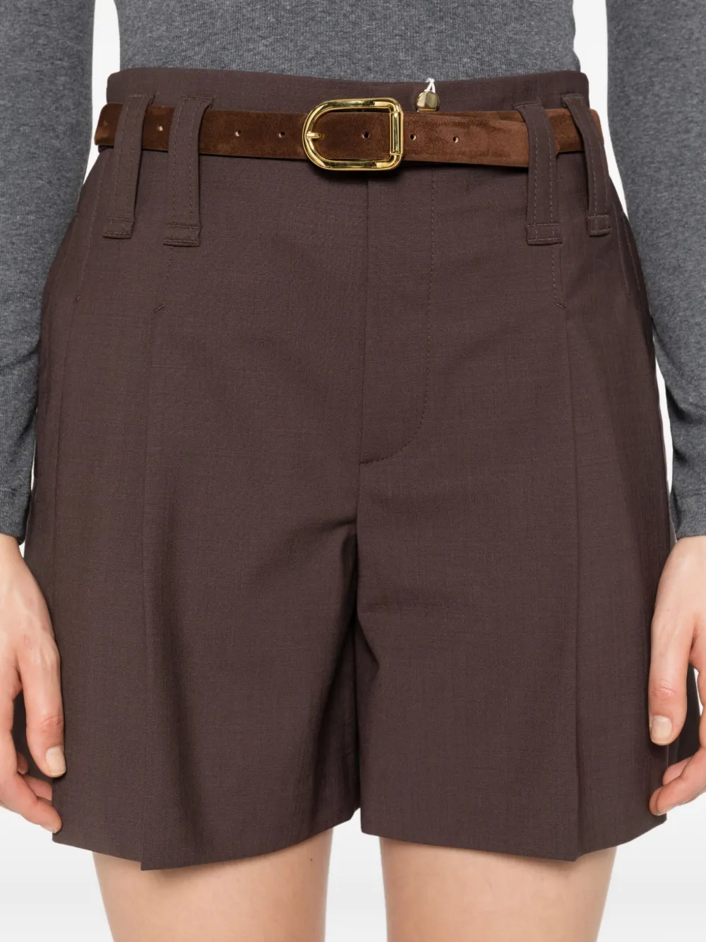 Brunello Cucinelli Geplooide shorts Bruin