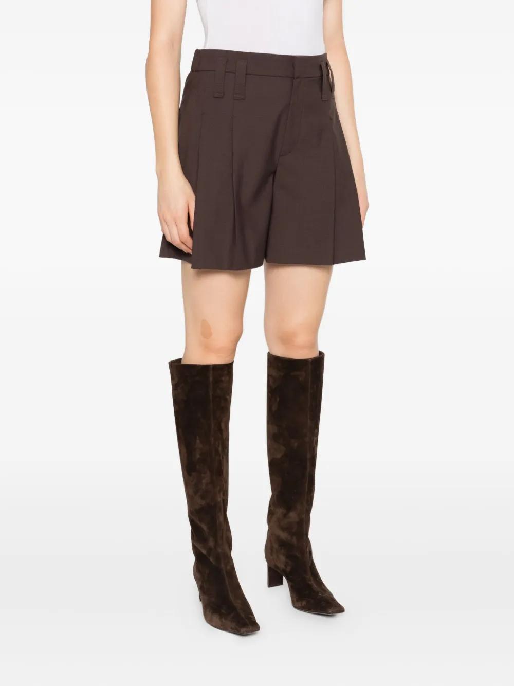 Brunello Cucinelli Geplooide shorts Bruin