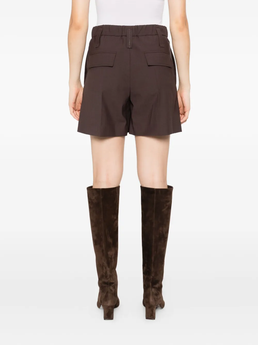 Brunello Cucinelli Geplooide shorts Bruin