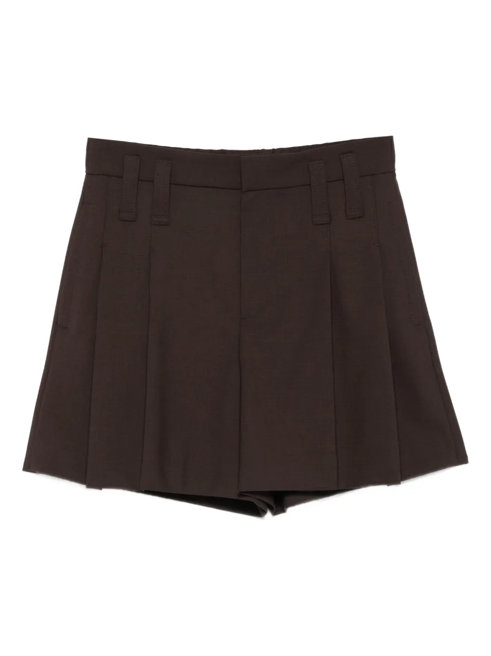 Brunello Cucinelli Geplooide shorts Bruin