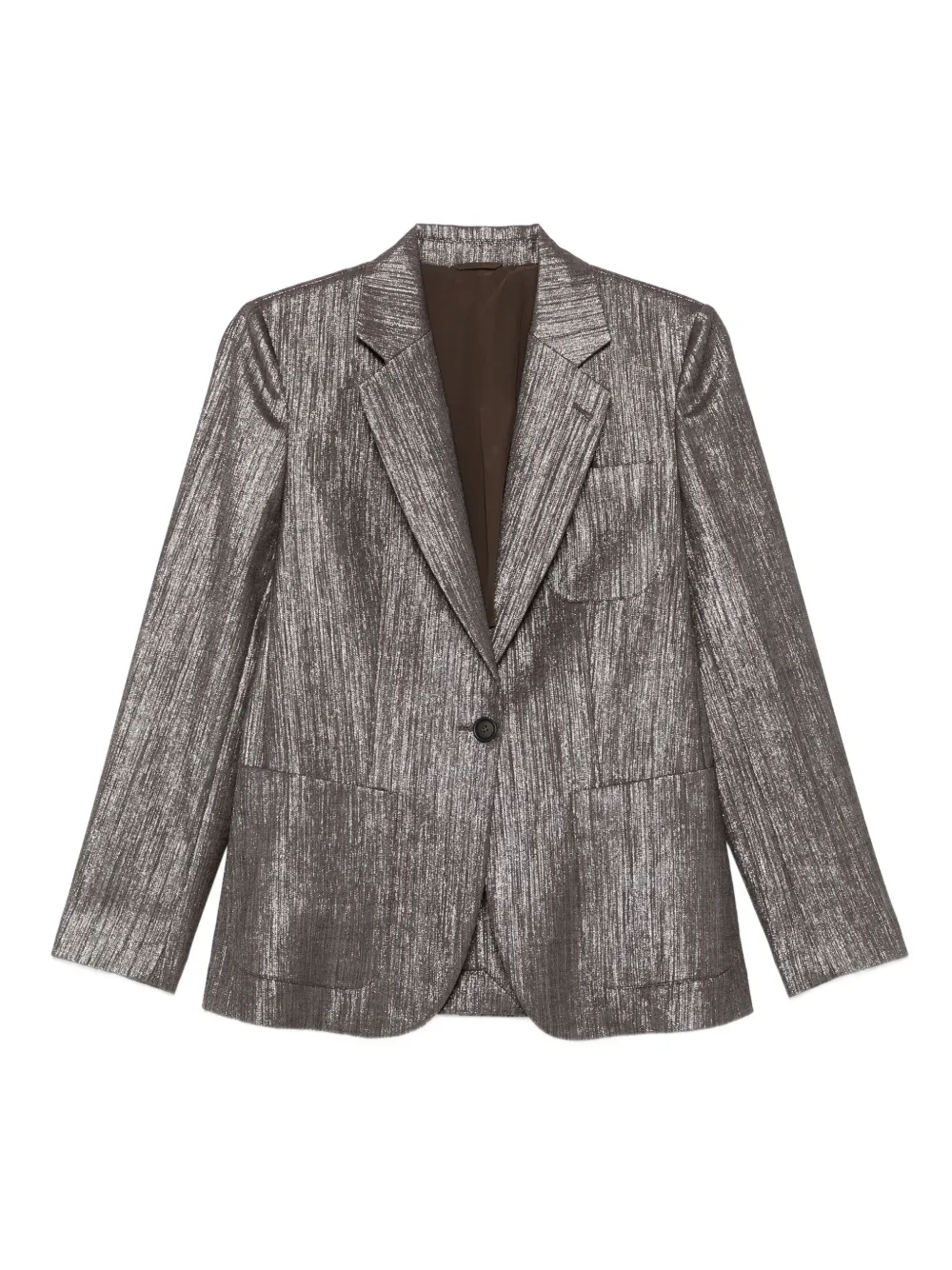 Brunello Cucinelli Blazer met enkele rij knopen Bruin