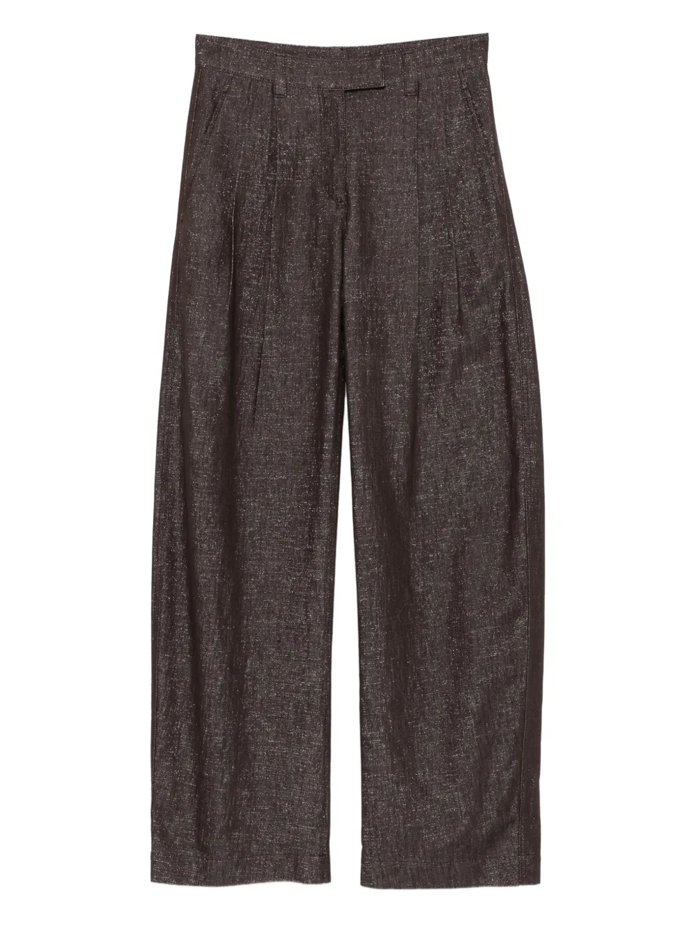 Brunello Cucinelli pleated metallic trousers | Brown | Image 1