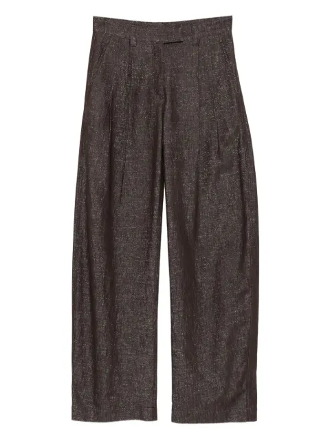 Brunello Cucinelli pleated metallic trousers