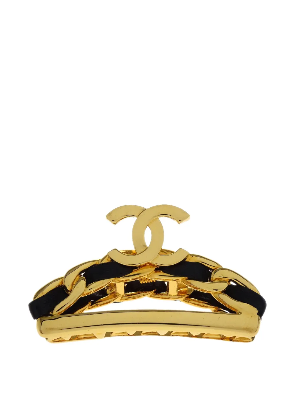 CHANEL Pre-Owned 1998 chain hair clip - ゴールドトーン CHANEL Pre-Owned 1998 chain hair clip - ゴールドトーン