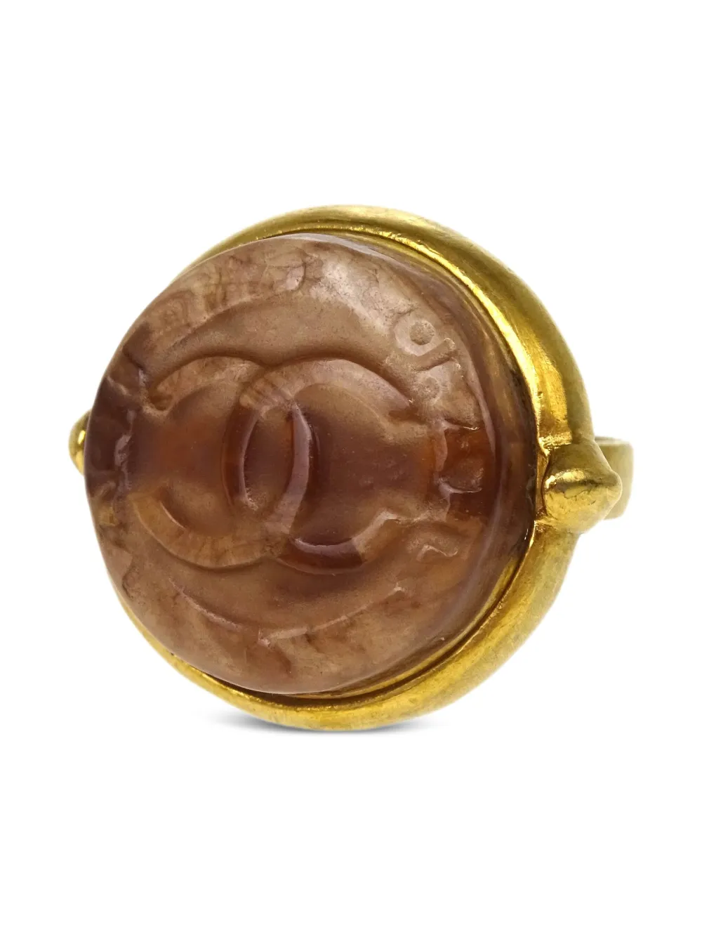 Pre-owned Chanel 1999 Interlocking Cc Ring
