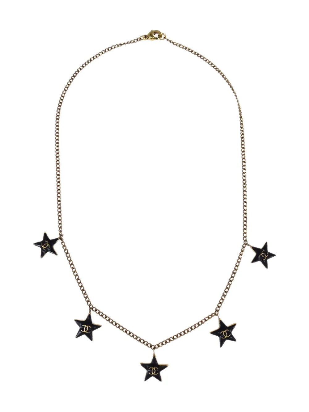 Pre-owned Chanel 2003 Cc Star-charm Necklace