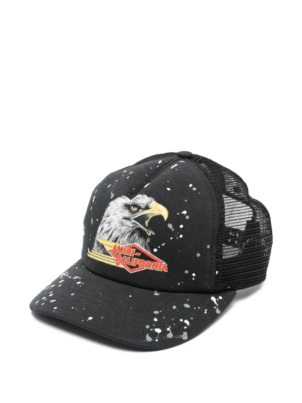 AMIRI Trucker pet met mesh en adelaarprint Zwart