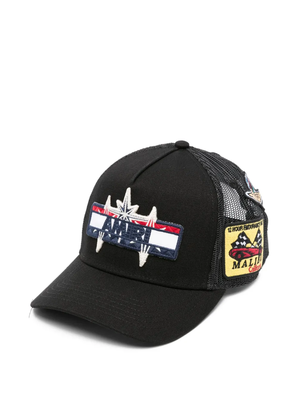 AMIRI Pet met logopatch en mesh rug Zwart
